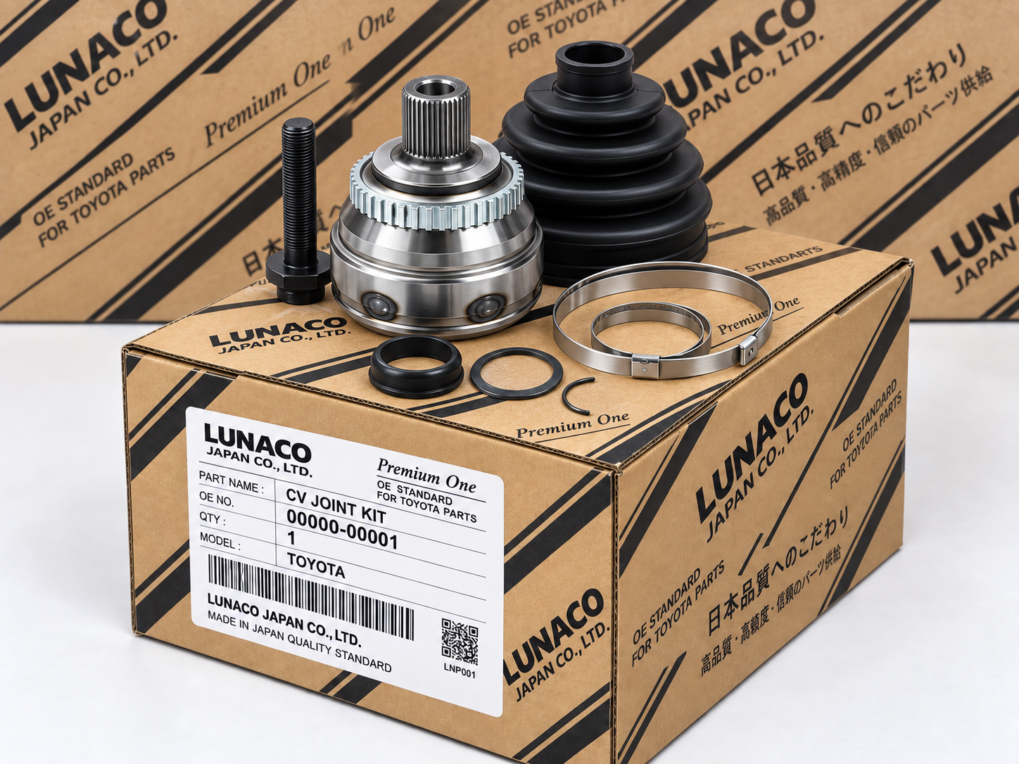 LUNACO Premium One CV joint kit packaging