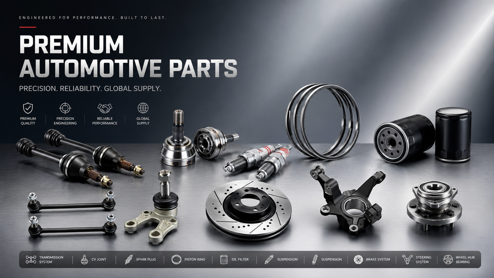 Aftermarket automotive parts for export supply