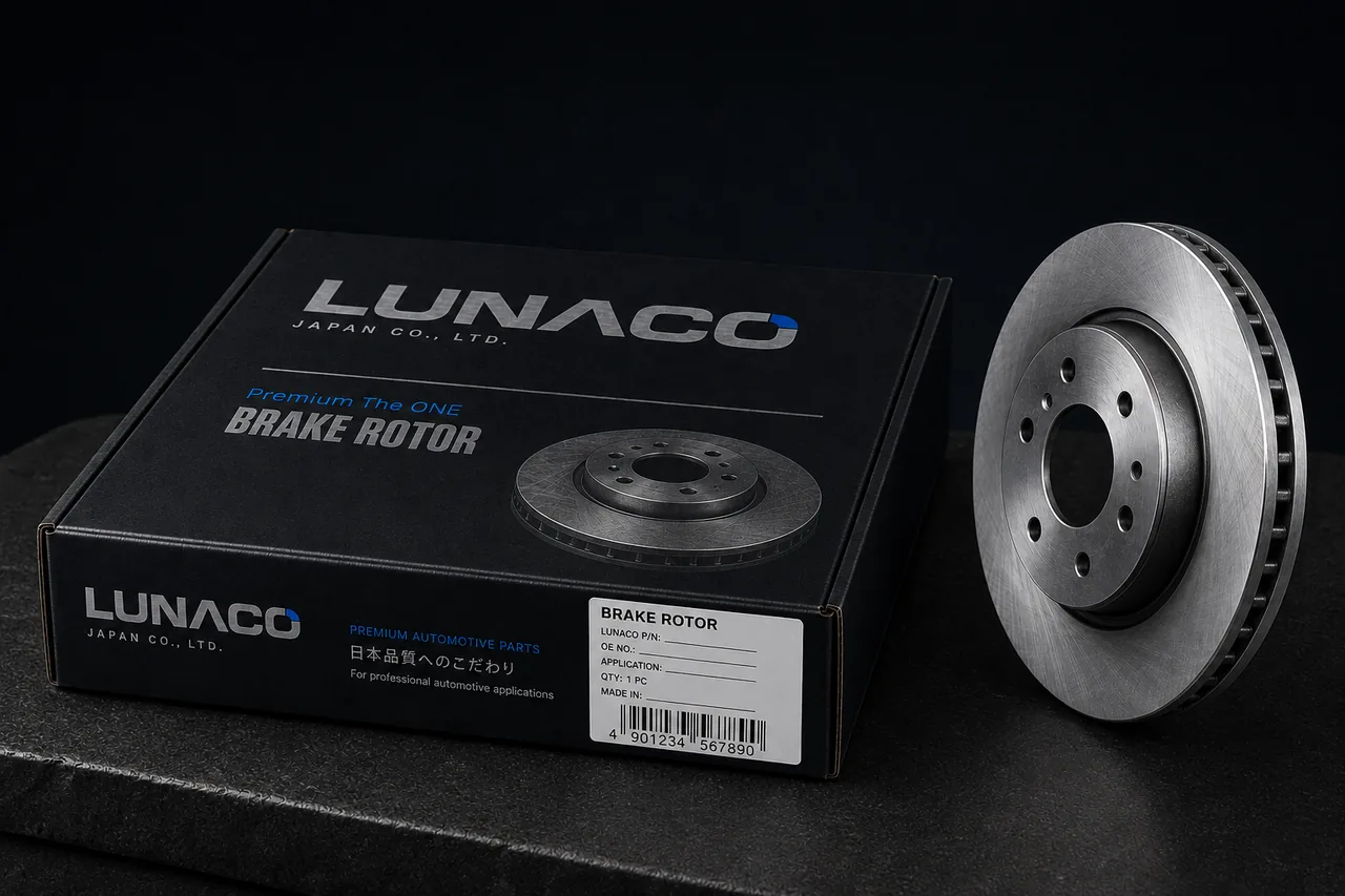 LUNACO JAPAN OE-standard aftermarket brake rotor and individual packaging