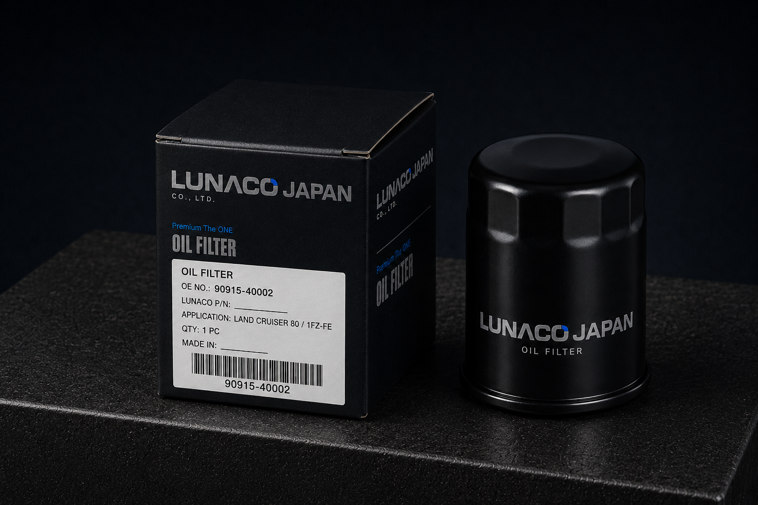 LUNACO JAPAN OE-standard oil filter with individual box and clear OE reference identification